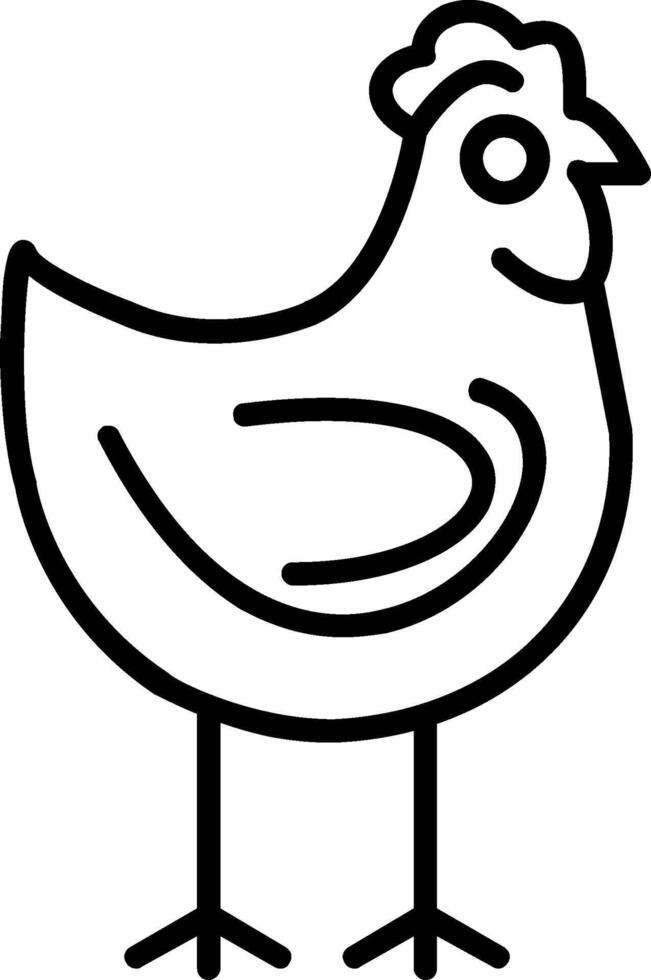 Chicken Line Icon vector