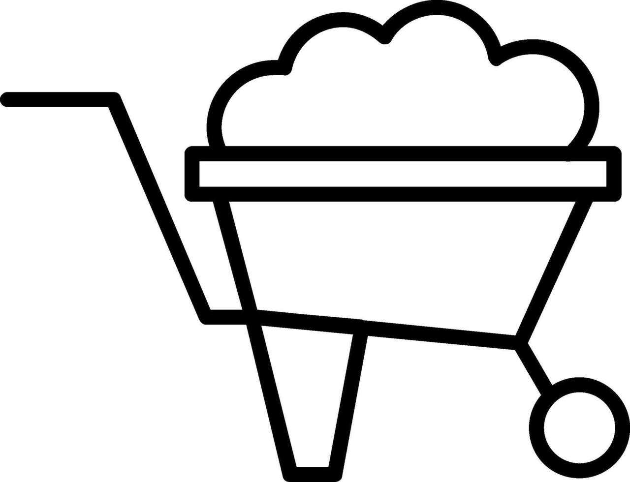 Wheelbarrow Line Icon vector