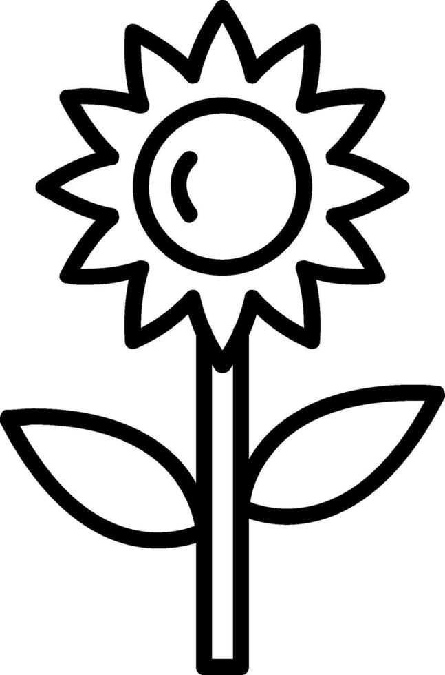 Sunflower Line Icon vector