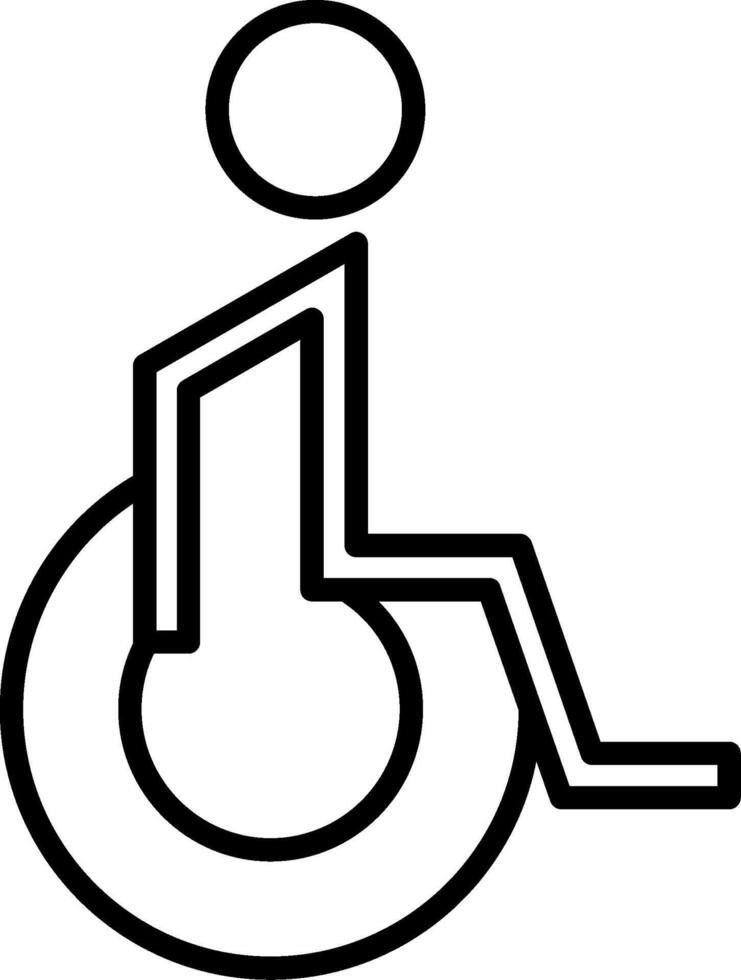 Handicaped Patient LineIcon vector