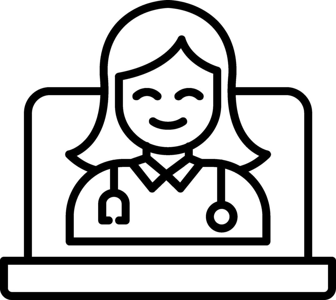Online Doctor LineIcon vector
