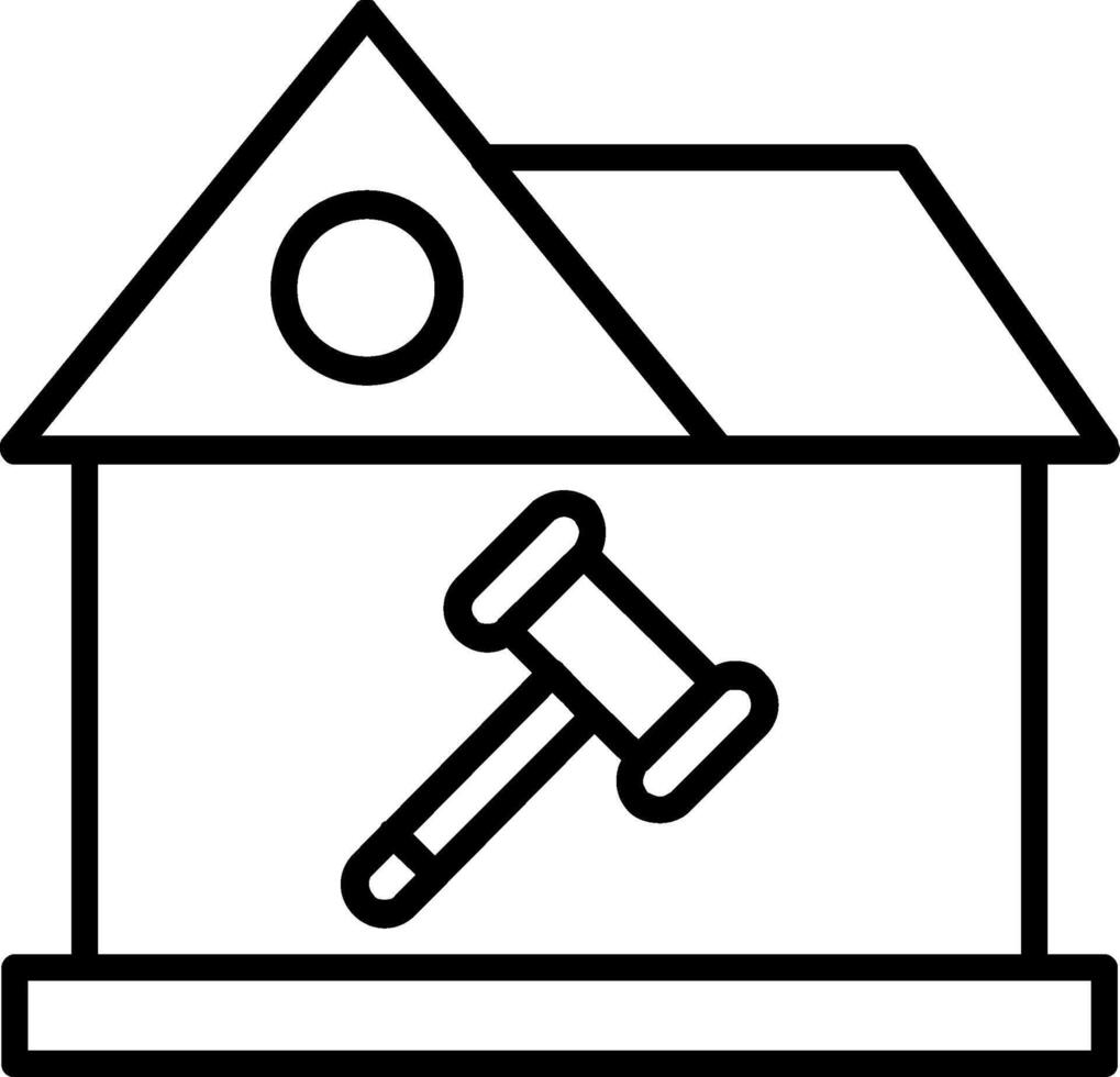 Home Bid Line Icon vector