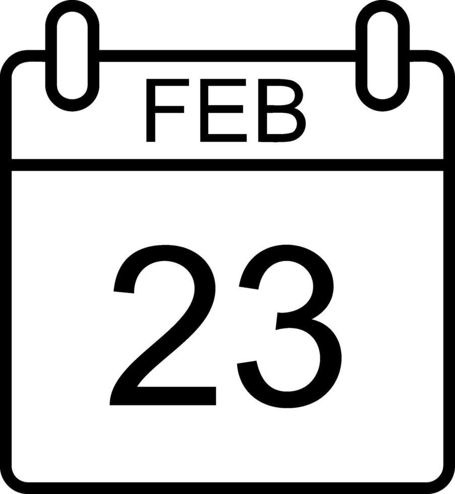 febrero línea icono vector