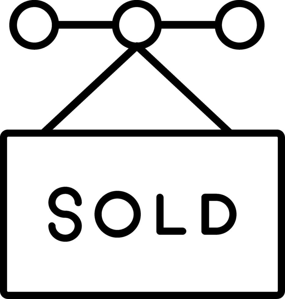 Sold Line Icon vector