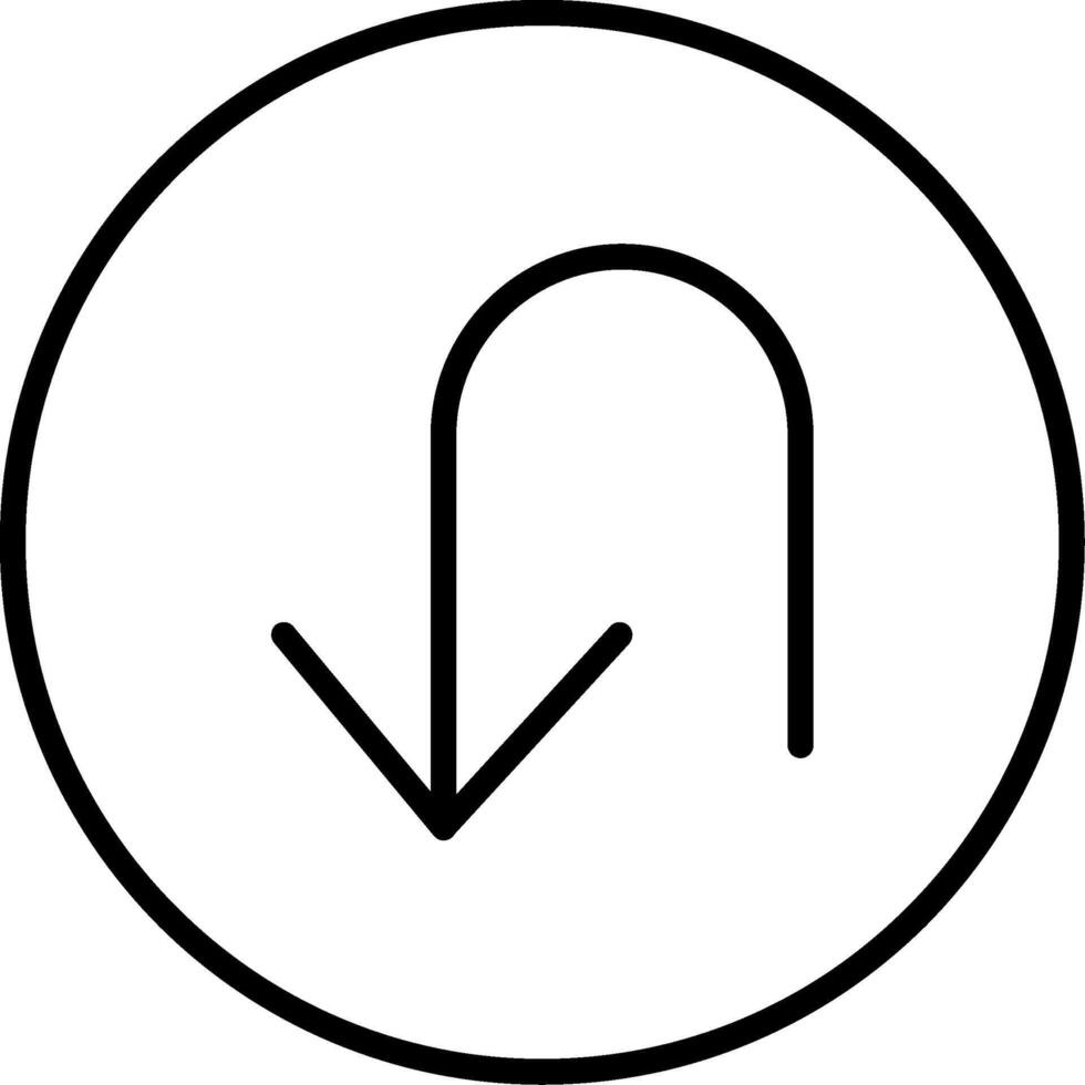 U Turn Line Icon vector