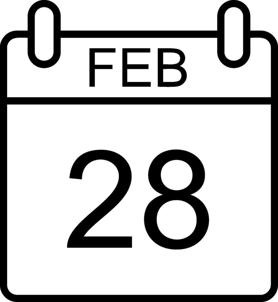 February Line Icon vector