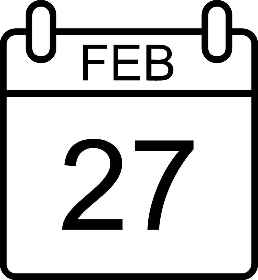 February Line Icon vector