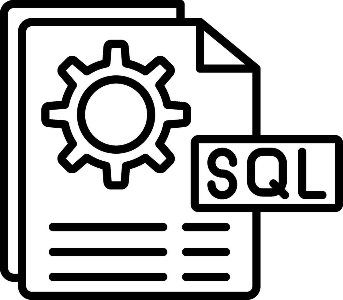Sql File Line Icon 43266048 Vector Art at Vecteezy