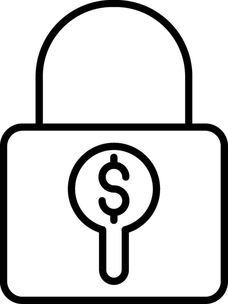Locked Line Icon vector