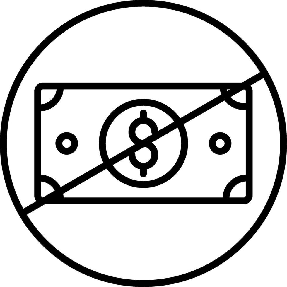 No Money Line Icon vector