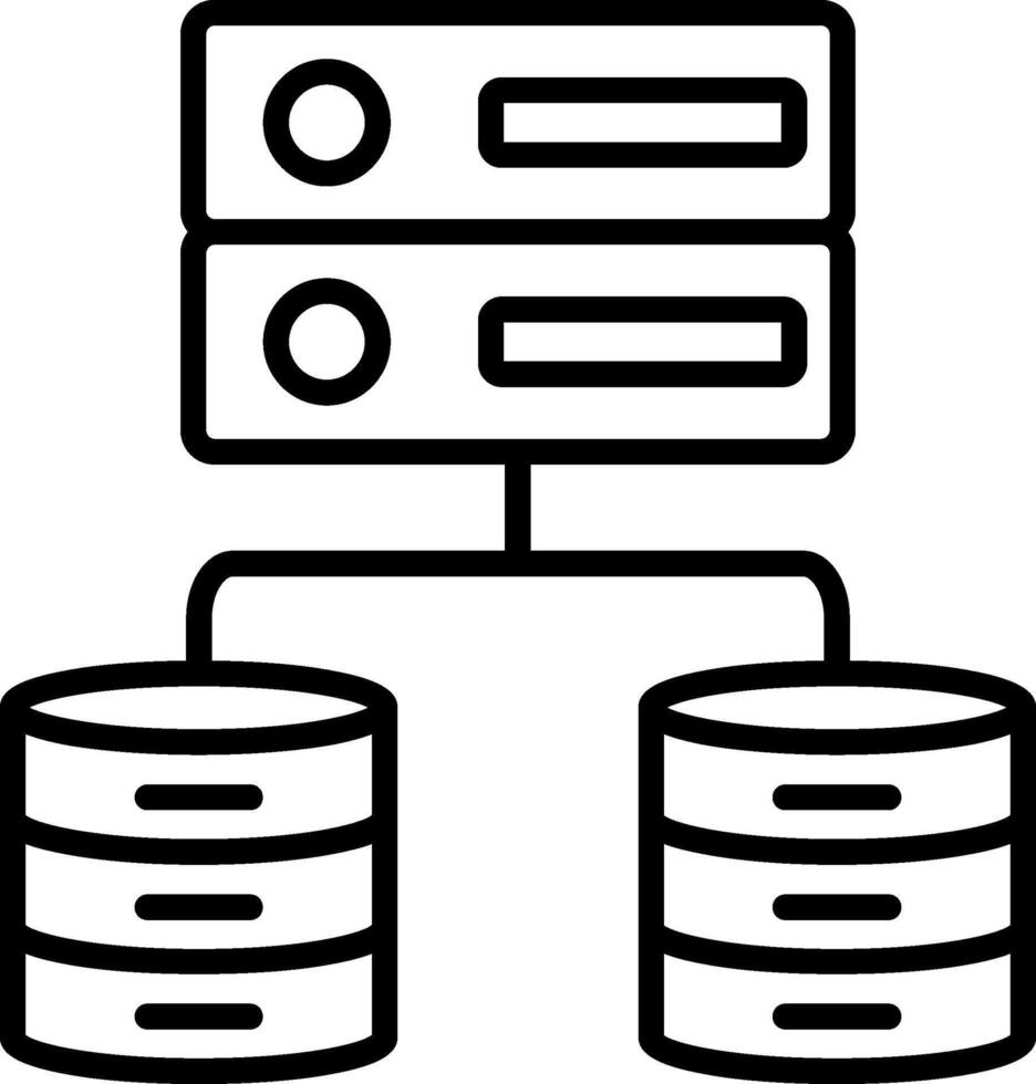 Data Server Line Icon vector