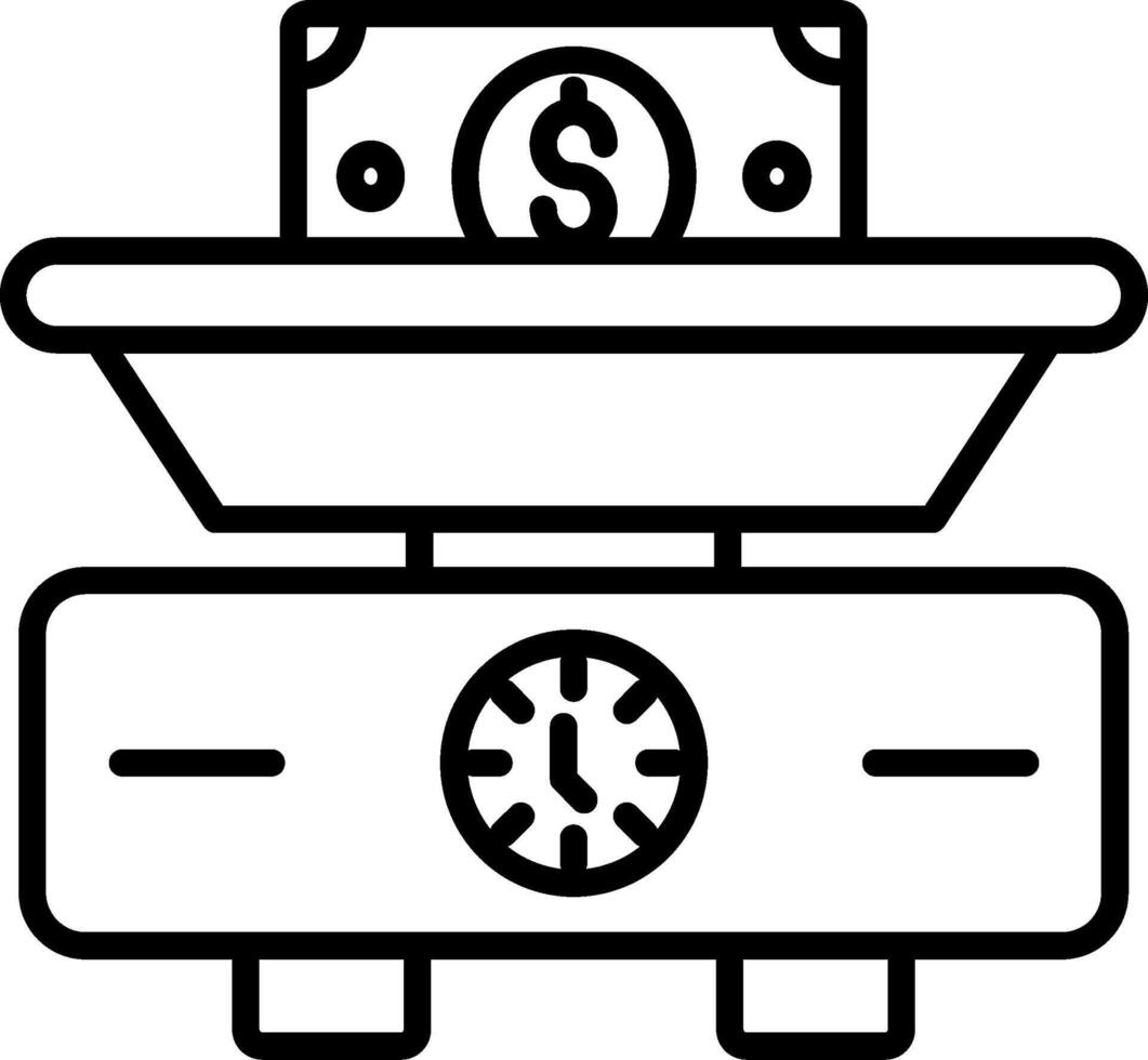 Weighing Scale Line Icon vector