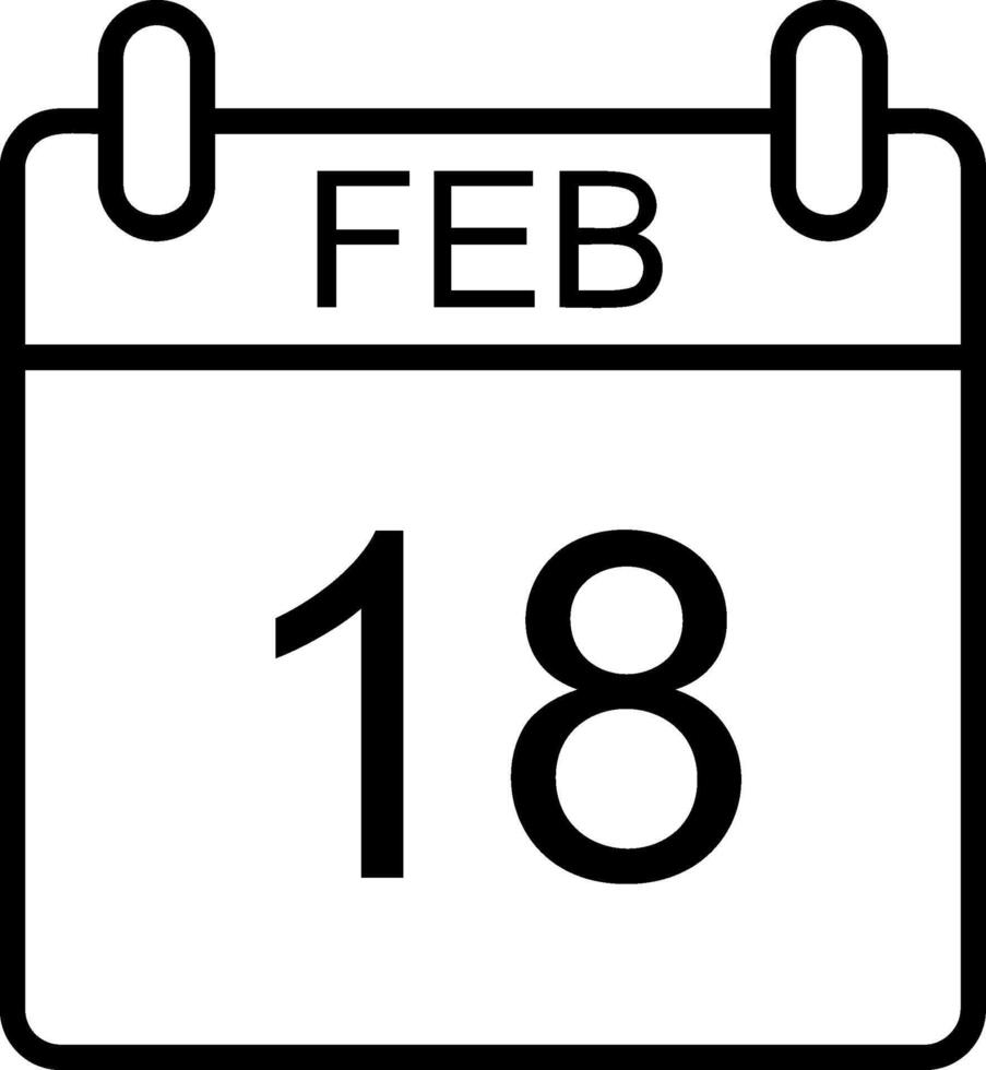 February Line Icon vector