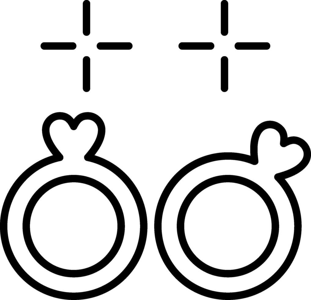 Wedding Rings Line Icon vector