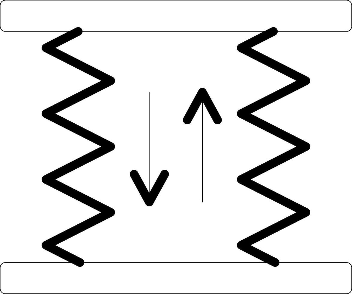 icono de línea de ascensor de coche vector