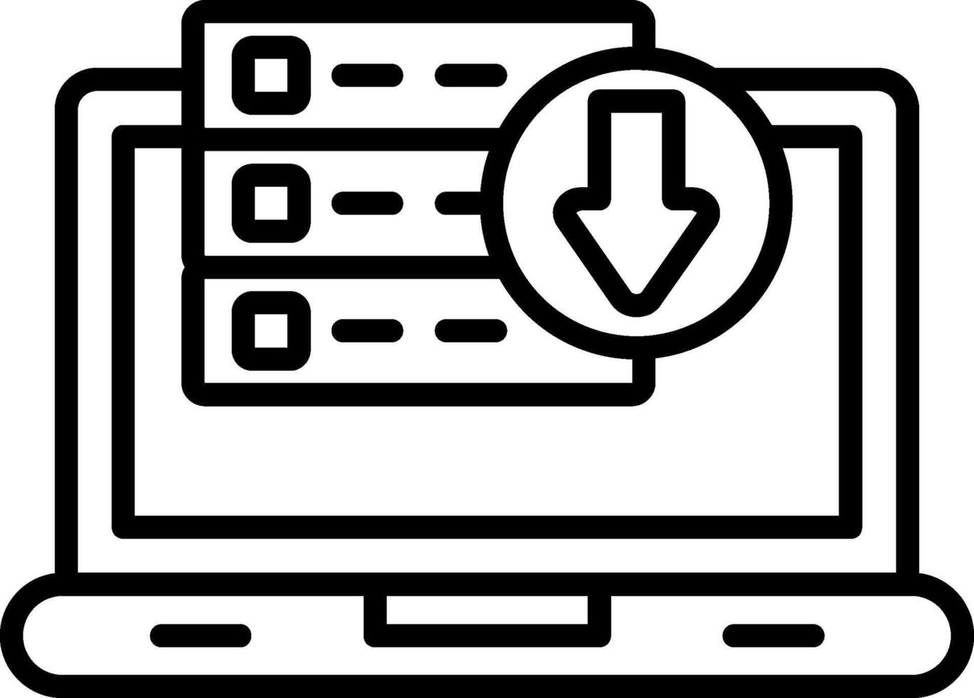 Downloading Data Line Icon vector