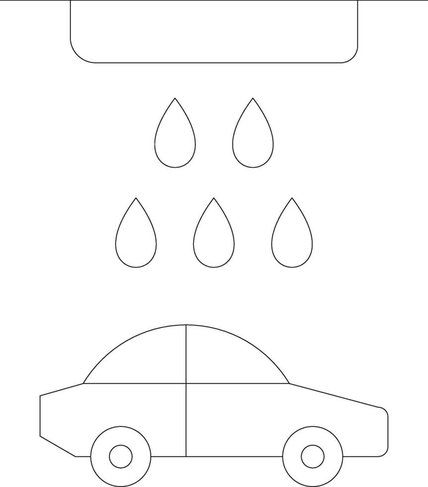 Car Wash Line Icon vector