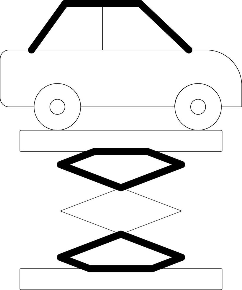 Car Jack Line Icon vector