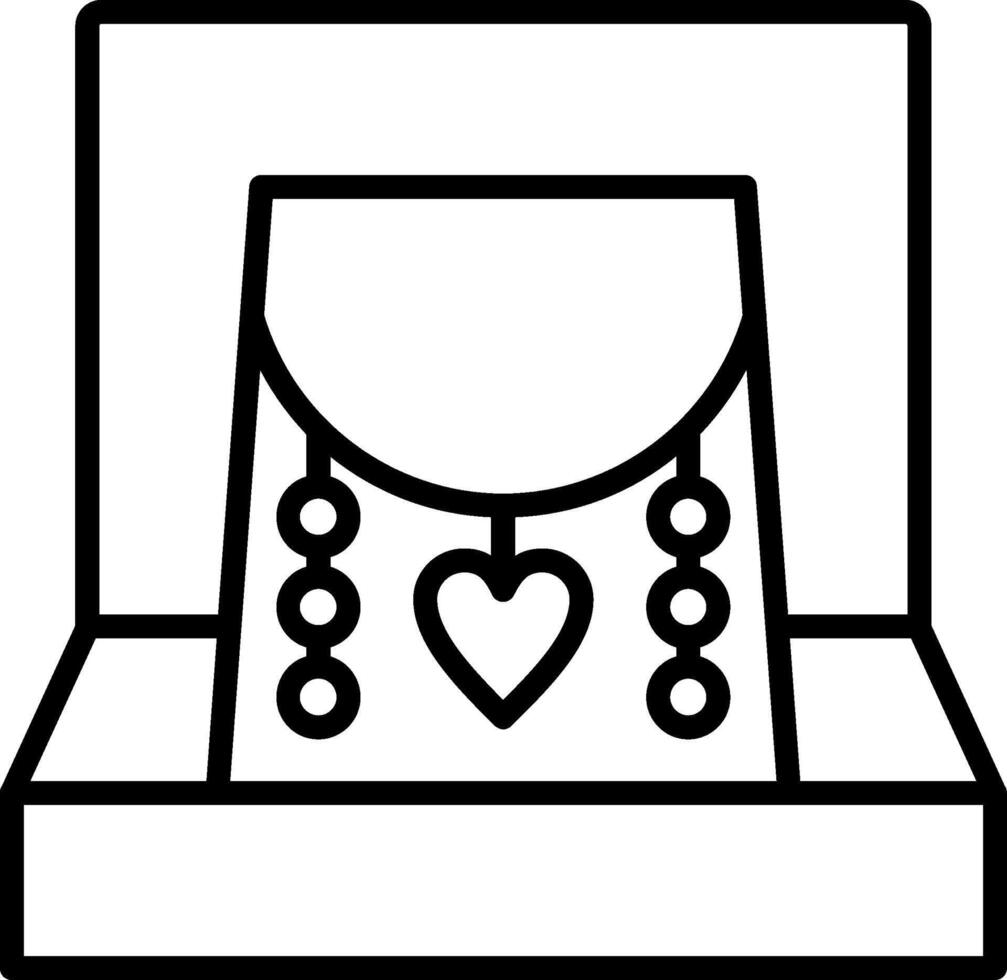 icono de línea de collar vector