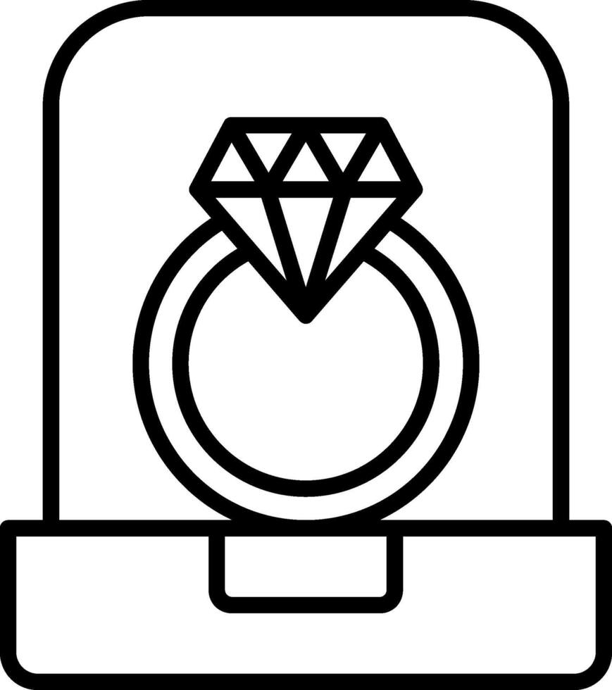 Diamond Ring Line Icon vector