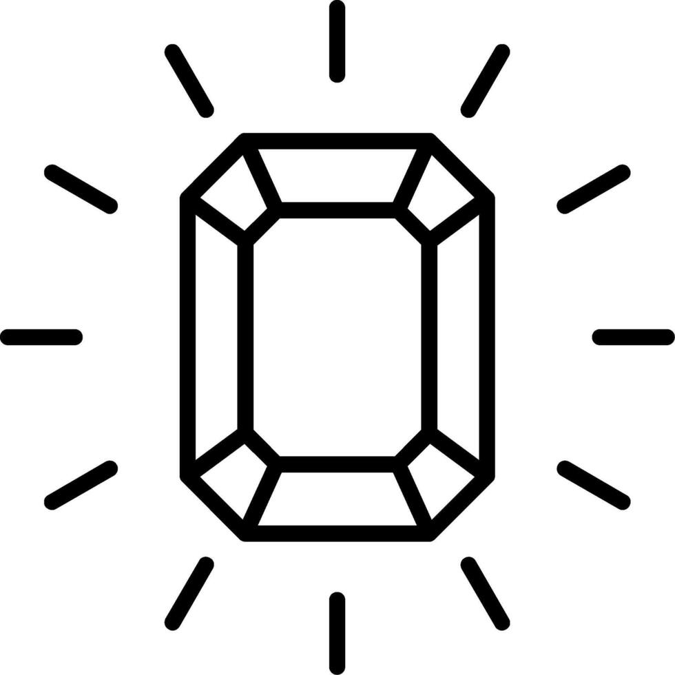 Gem Line Icon vector