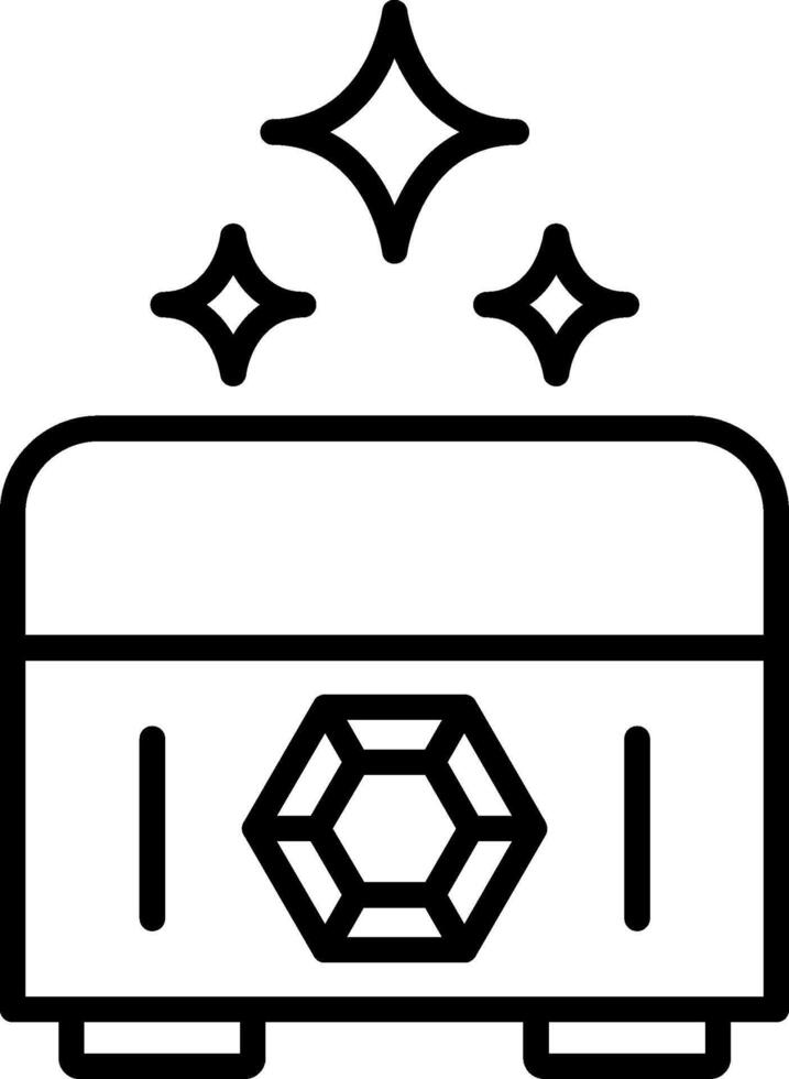 icono de línea de cofre del tesoro vector