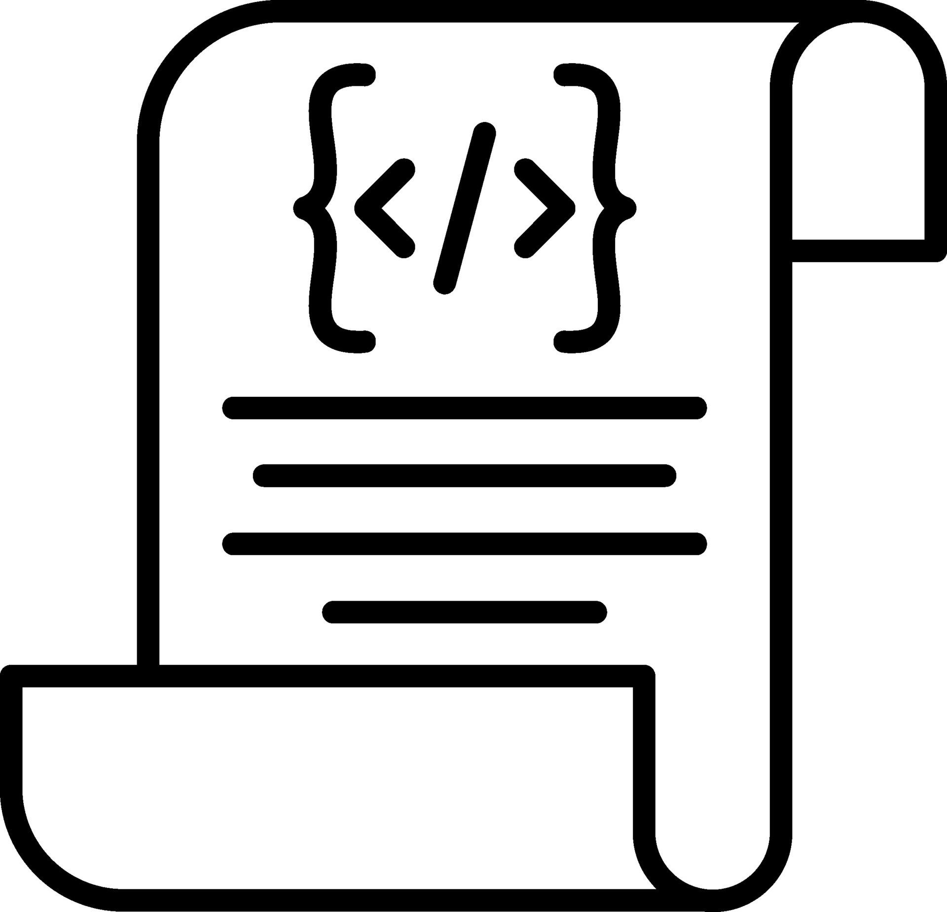 Script Line Icon 43266240 Vector Art at Vecteezy
