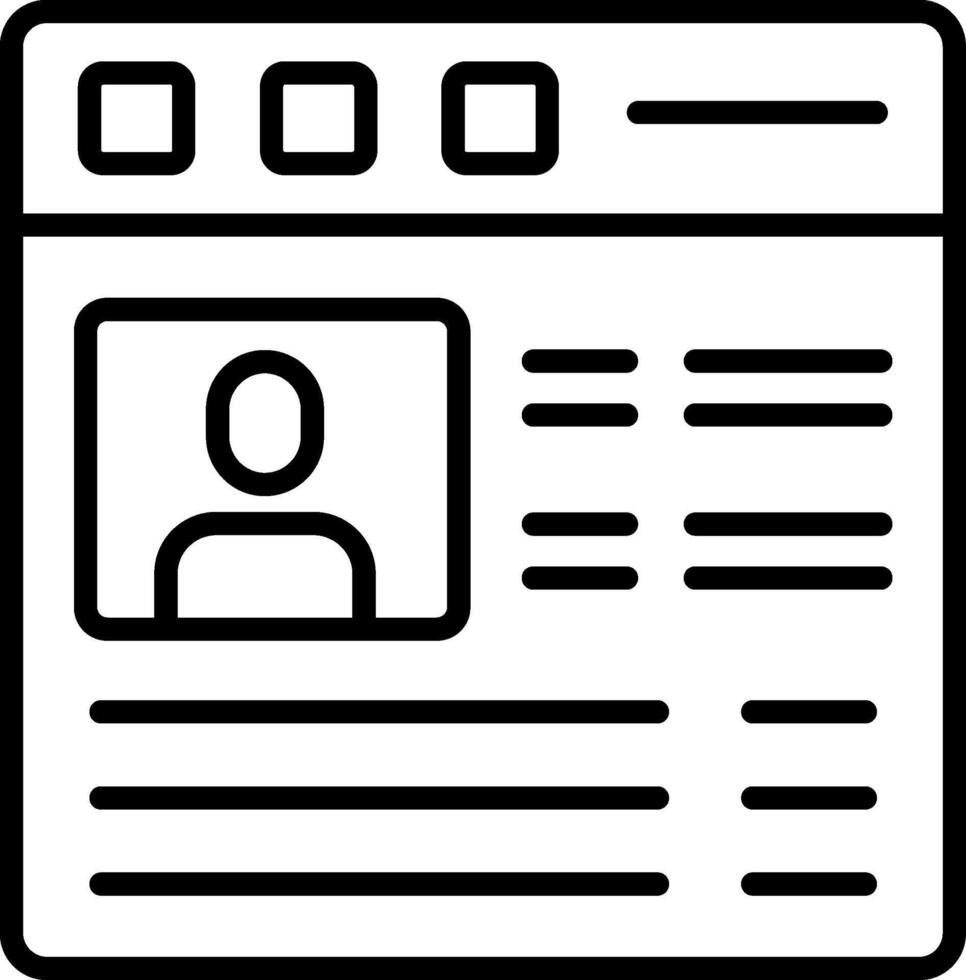 User Profile Line Icon vector