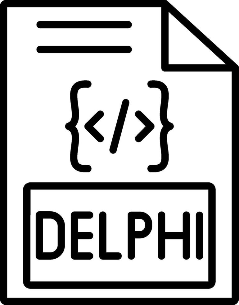 Delphi Line Icon vector