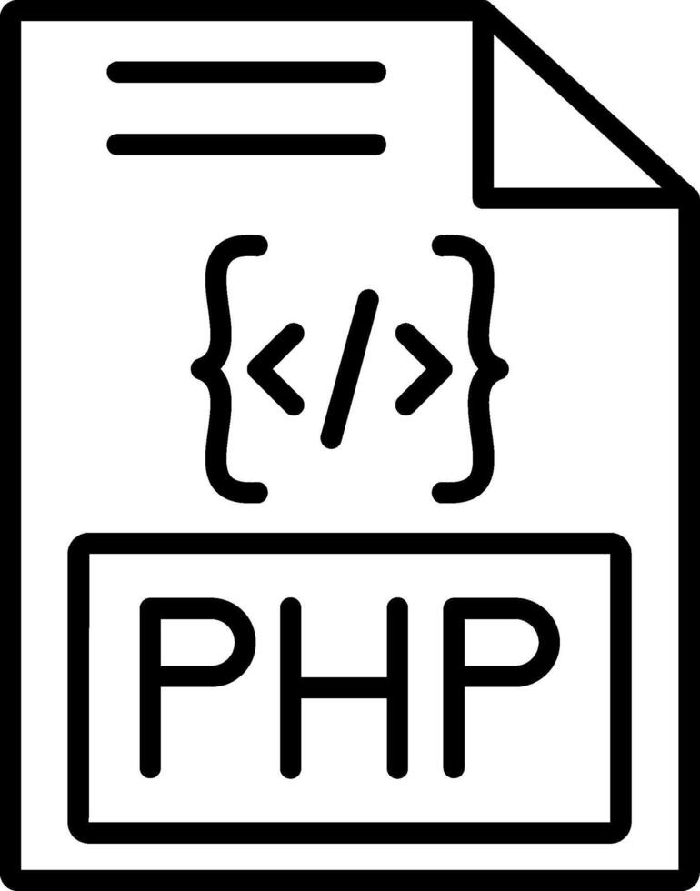 icono de línea php vector