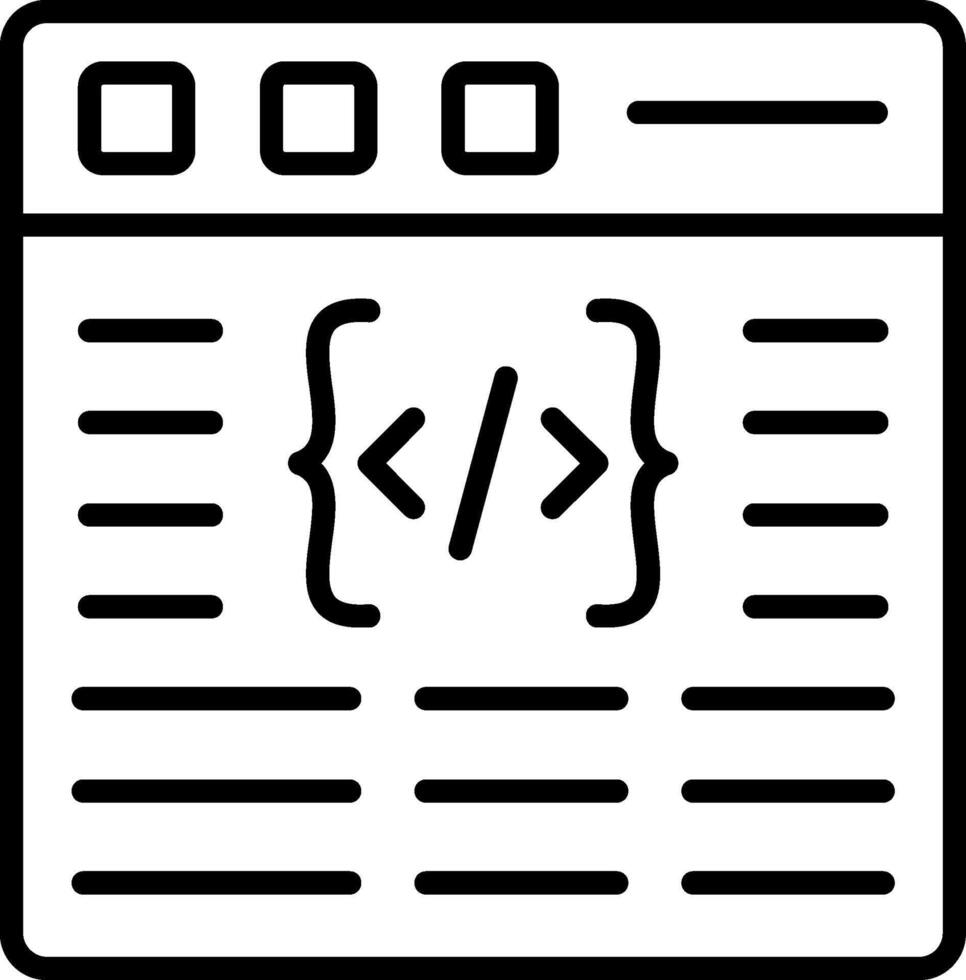 Coding Line Icon vector