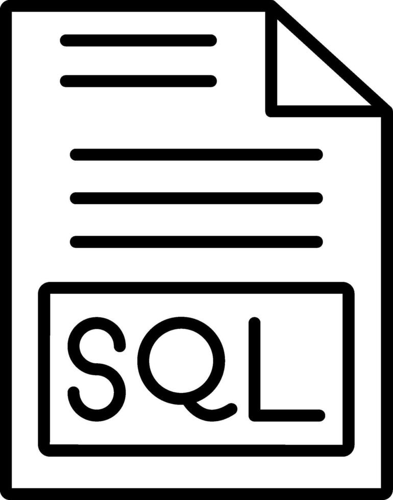 Sql Line Icon vector