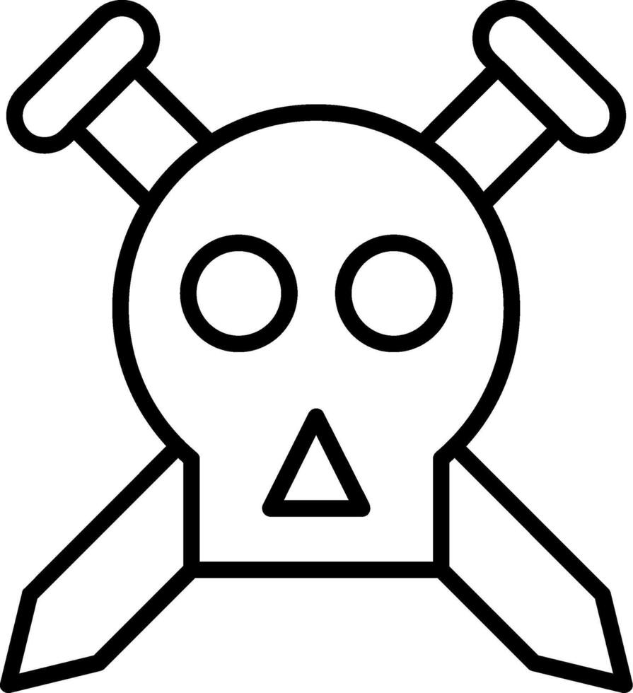 icono de línea de calavera vector