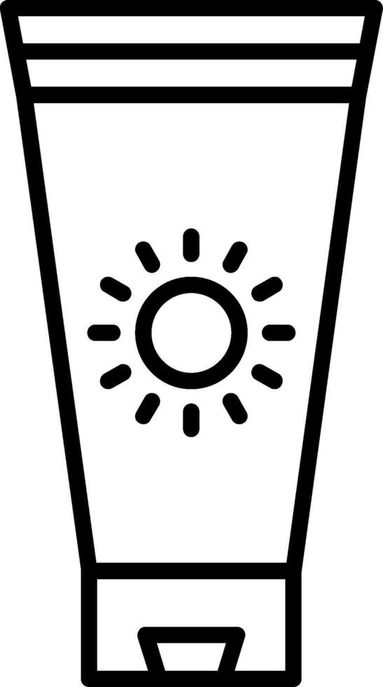 Sunblock Cream Line Icon vector