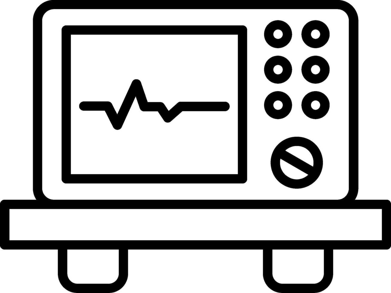 ecg dispositivo línea icono vector