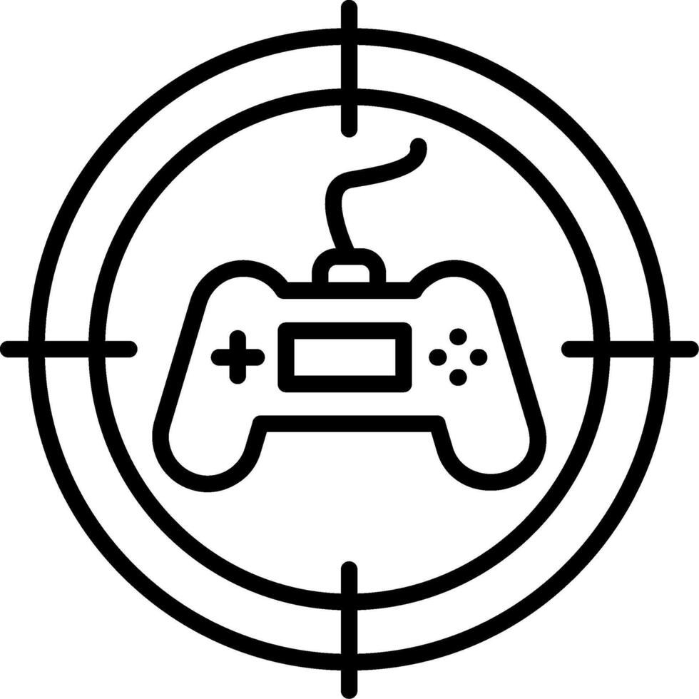 icono de línea de juego de tiro vector