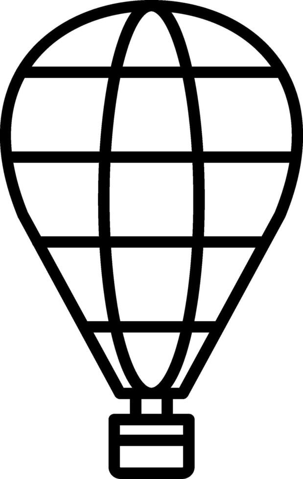 Hot Air Balloon Line Icon vector