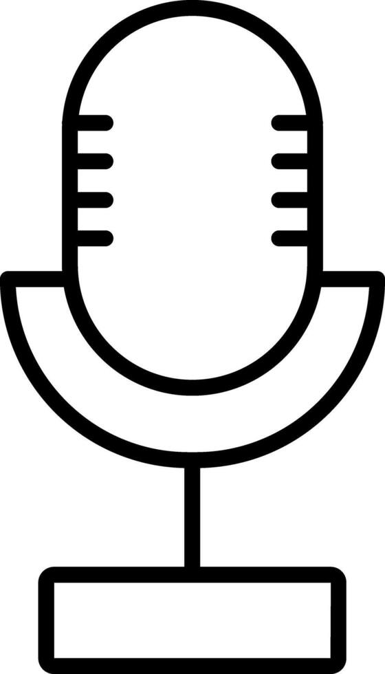 icono de línea de micrófono vector