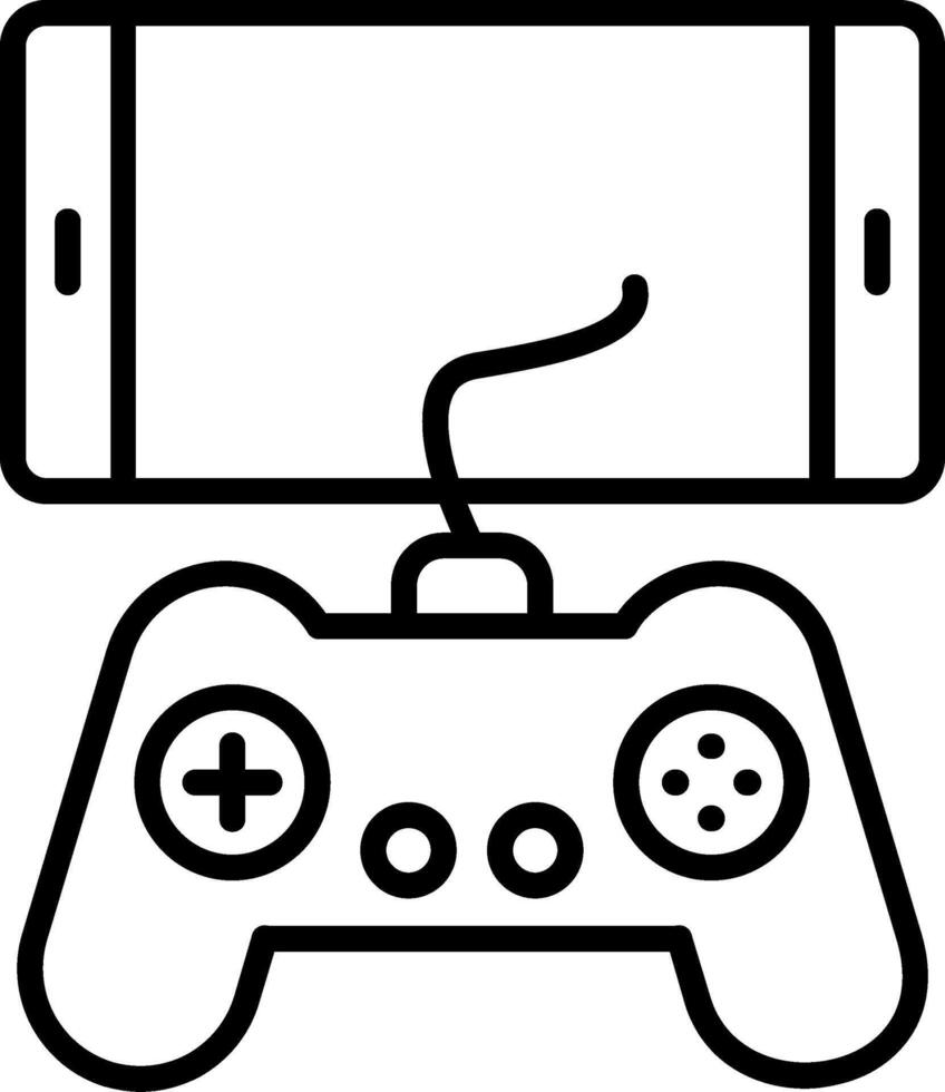 Mobile Game Line Icon vector
