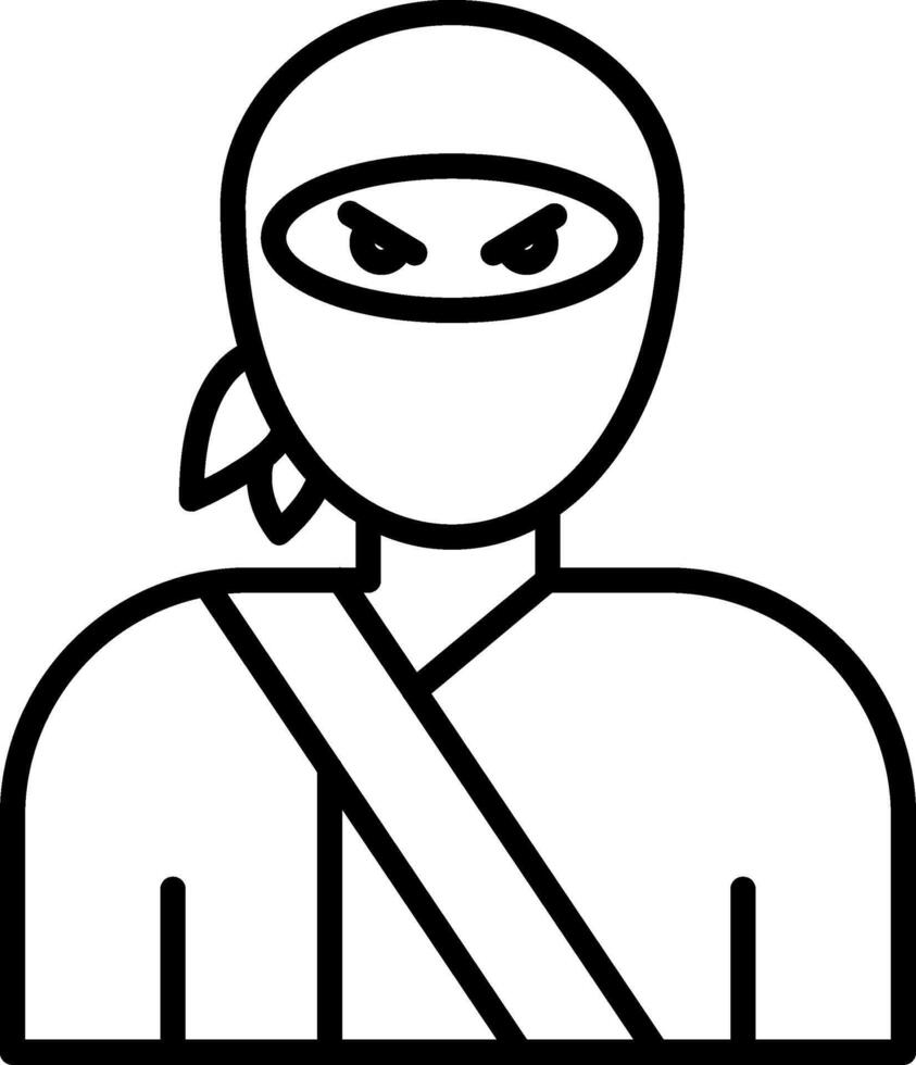 ninja línea icono vector