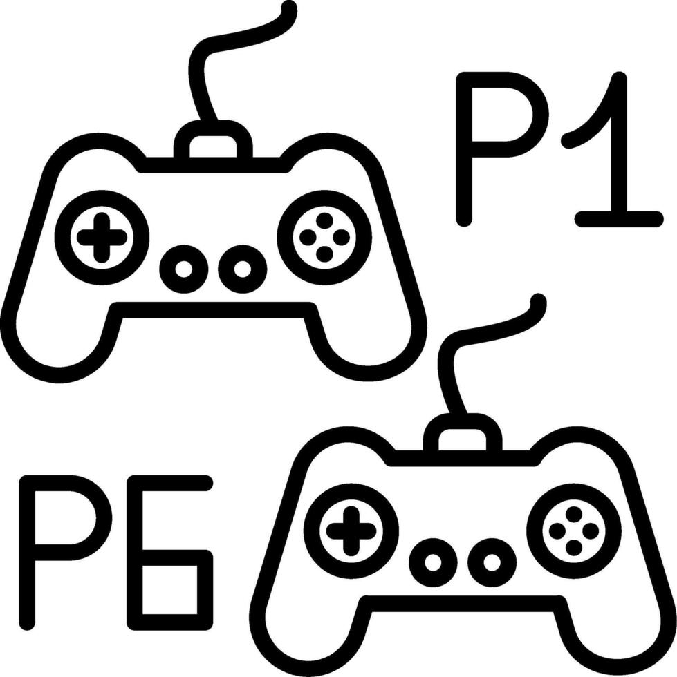 Player Versus Player Line Icon vector