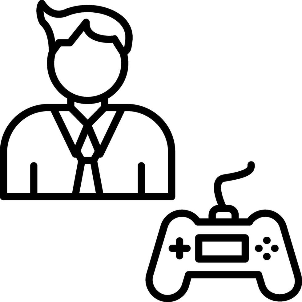 Gamer Line Icon vector