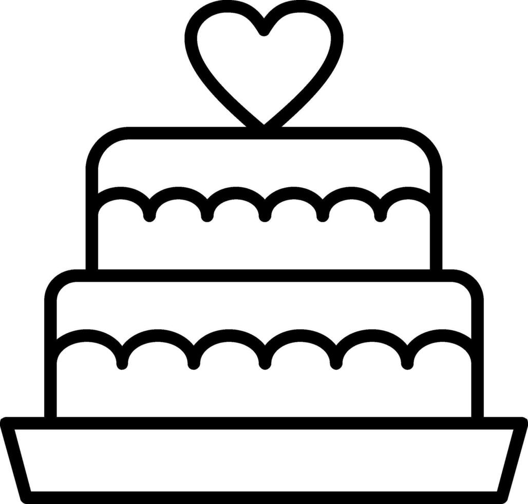 Wedding Cake Line Icon vector
