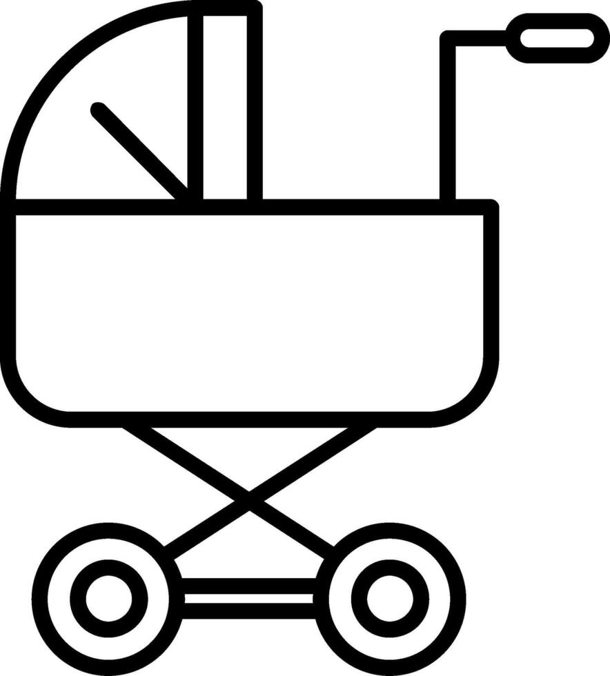 Baby Stroller Line Icon vector