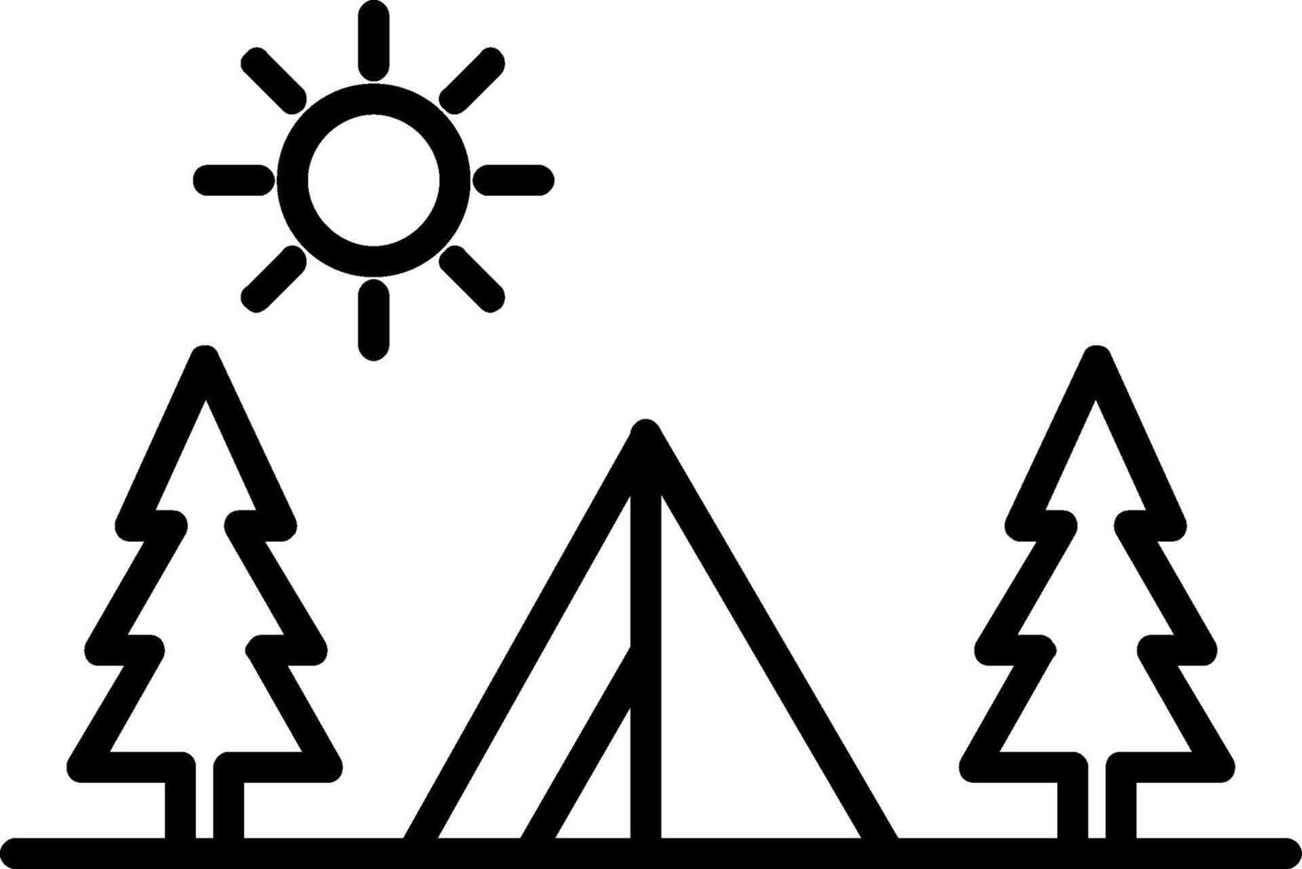 icono de línea de campamento vector