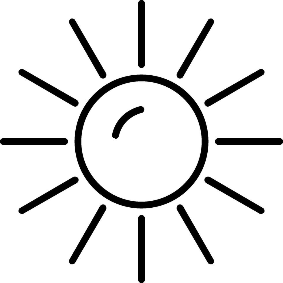 icono de línea de sol vector