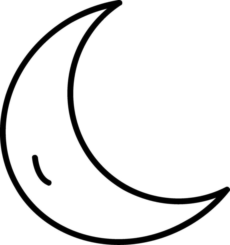 icono de la línea de la luna vector