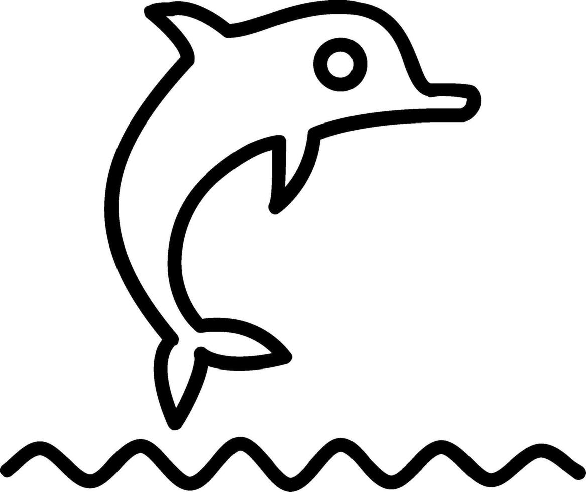 Dolphin Show Line Icon vector