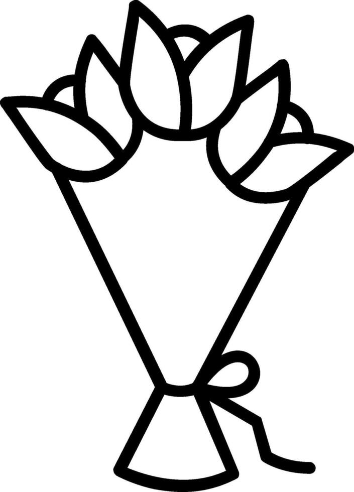 Hand Bouquet Line Icon vector