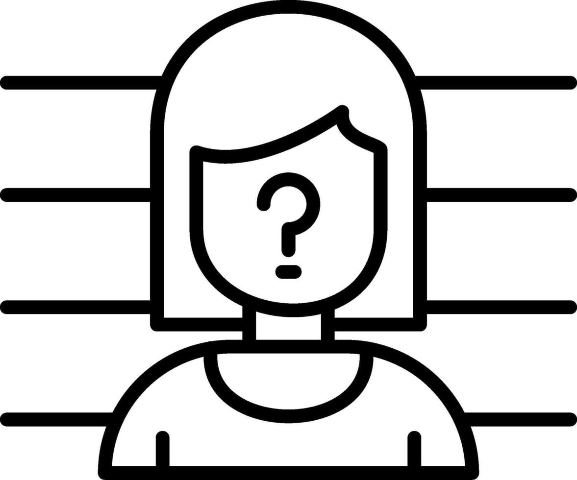 Suspect Line Icon vector